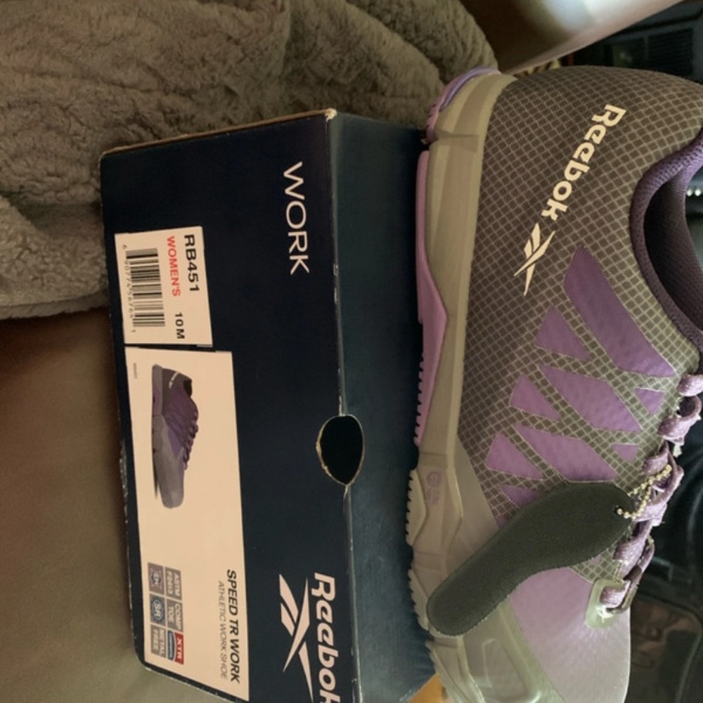 Reebok Women's Purple and Gray Athletic Work Shoe